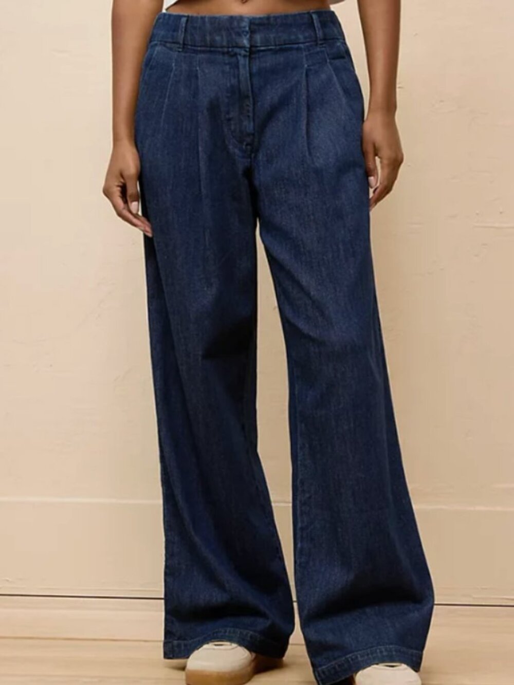 American Eagle Outfitters Relaxed Wide-Leg Jeans - Dark Blue